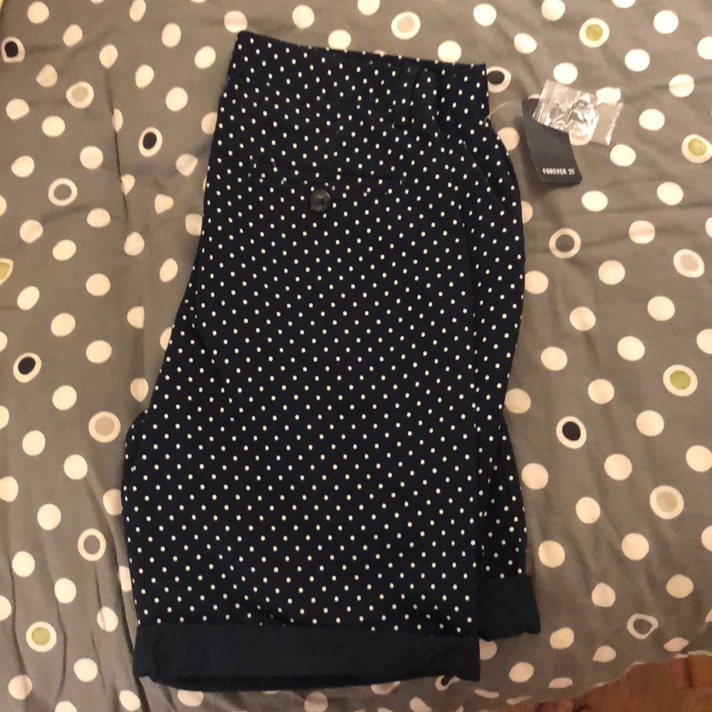 Forever 21 navy blue polka dot shorts